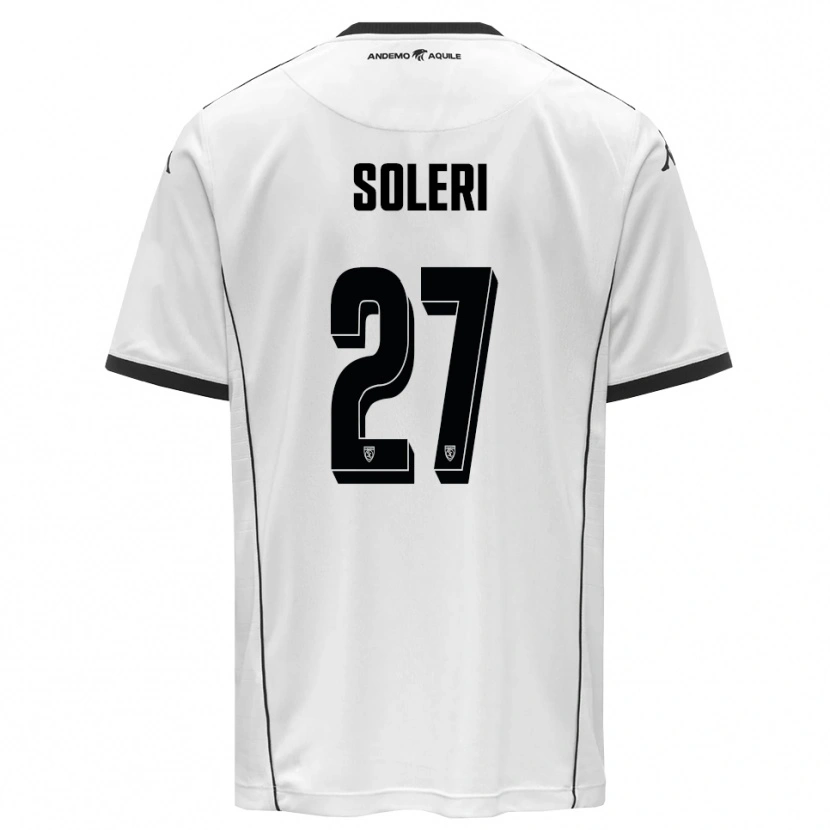 Danxen Femme Maillot Edoardo Soleri #27 Blanc Noir Tenues Domicile 2025/26 T-Shirt