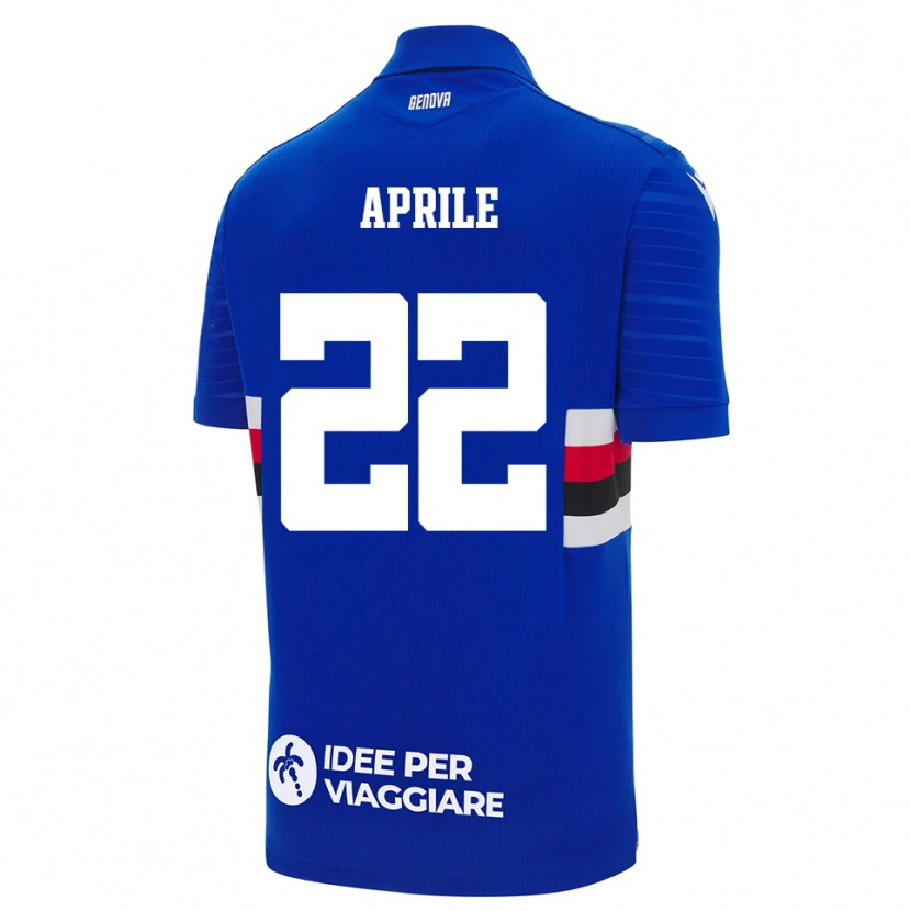 Danxen Femme Maillot Roberta Aprile #22 Bleu Blanc Tenues Domicile 2025/26 T-Shirt