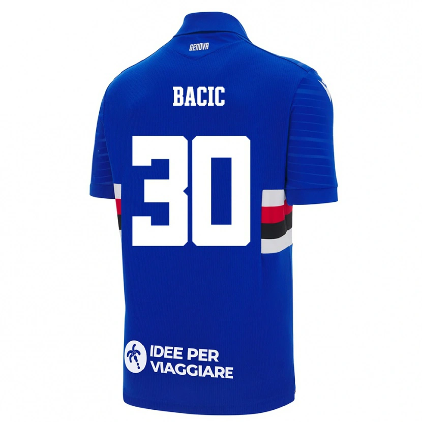 Danxen Femme Maillot Mateo Bacic #30 Bleu Blanc Tenues Domicile 2025/26 T-Shirt