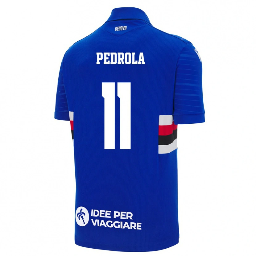 Danxen Femme Maillot Estanis Pedrola #11 Bleu Blanc Tenues Domicile 2025/26 T-Shirt