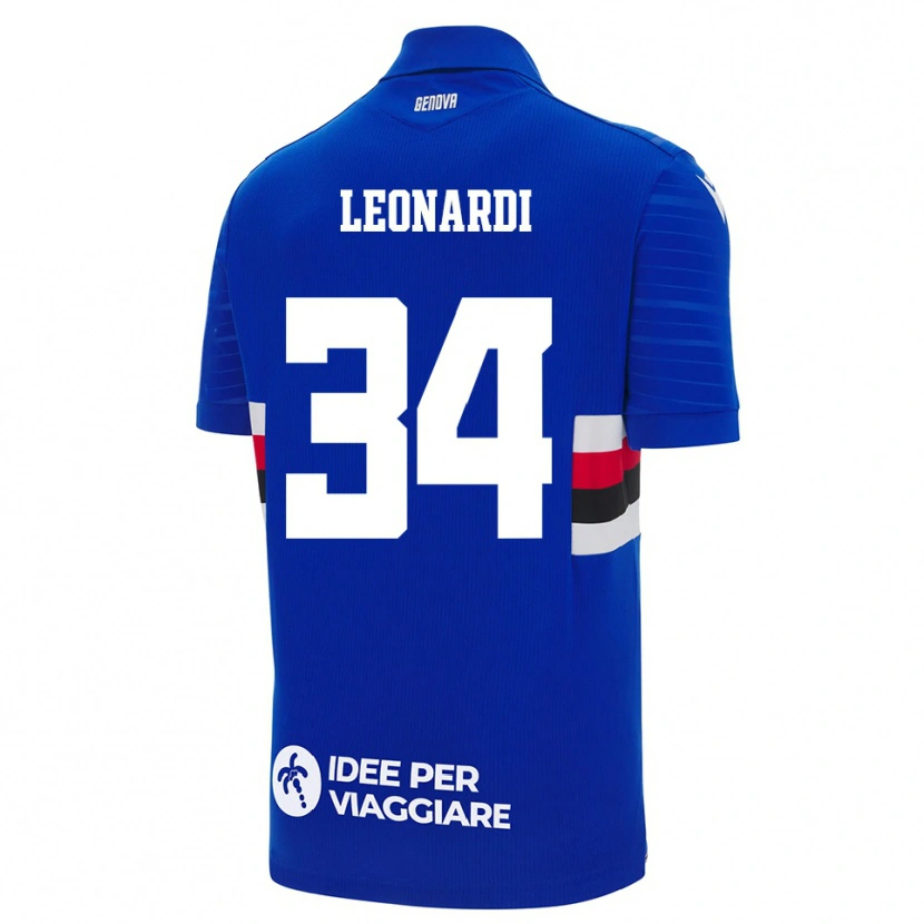 Danxen Femme Maillot Simone Leonardi #34 Bleu Blanc Tenues Domicile 2025/26 T-Shirt