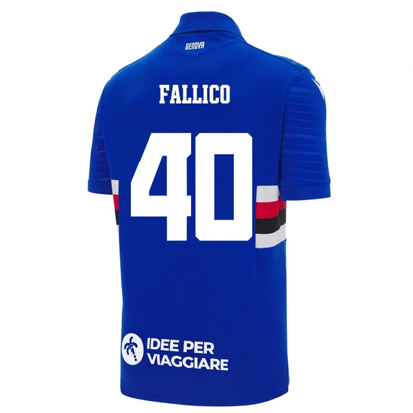 Danxen Femme Maillot Bianca Fallico #40 Bleu Blanc Tenues Domicile 2025/26 T-Shirt