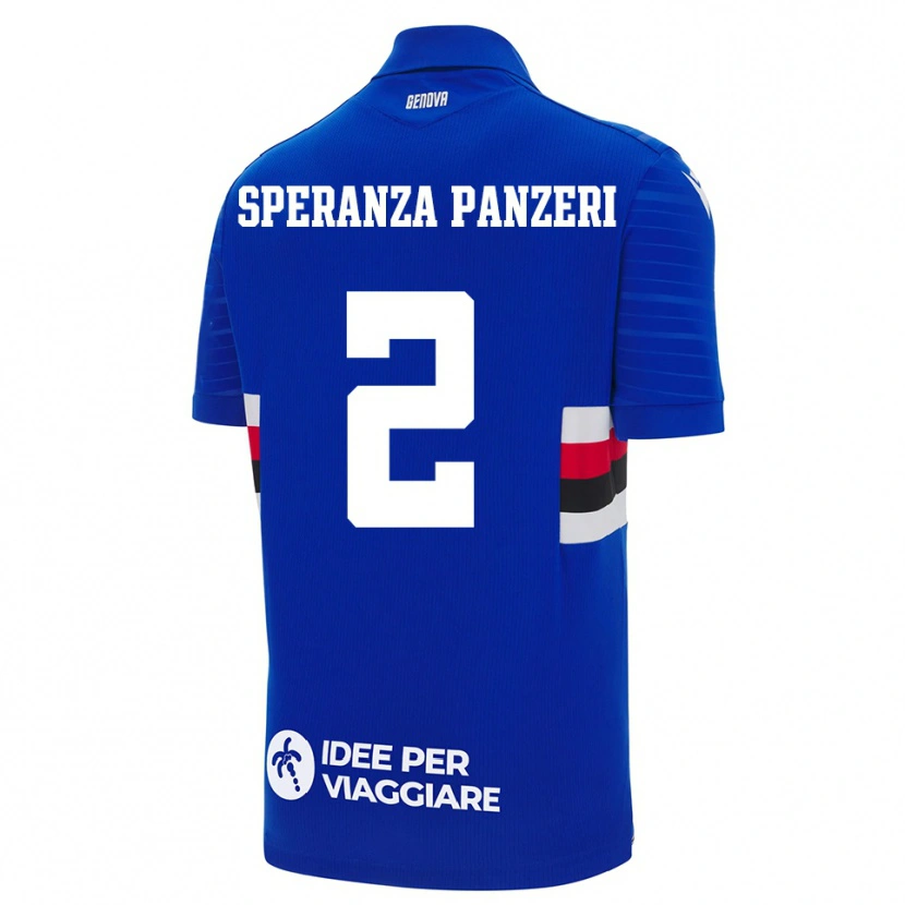 Danxen Femme Maillot Vanessa Speranza Panzeri #2 Bleu Blanc Tenues Domicile 2025/26 T-Shirt