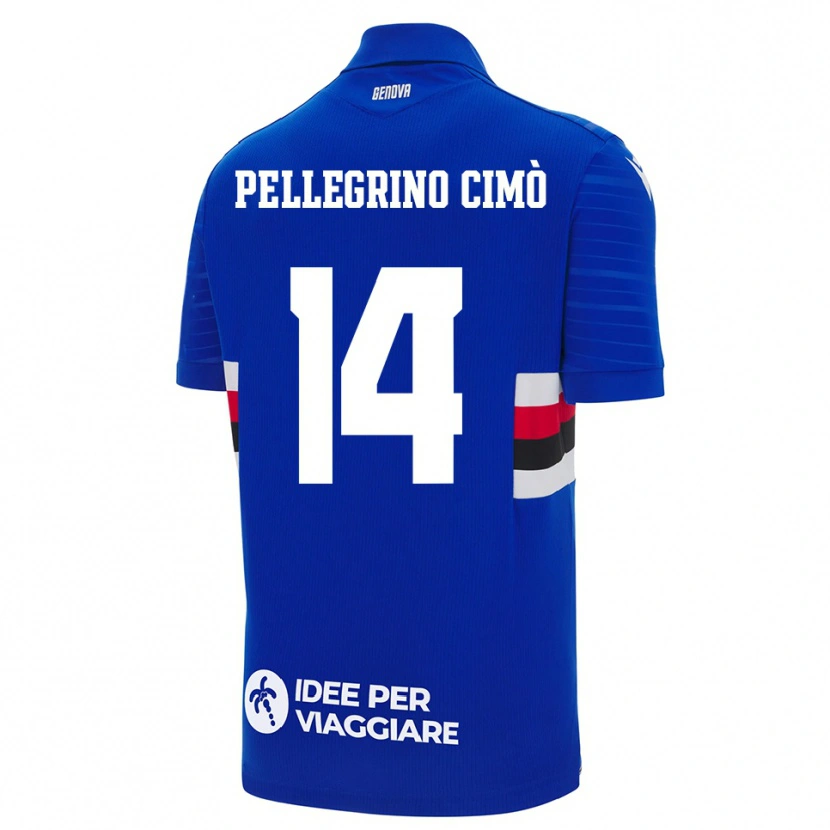 Danxen Femme Maillot Giada Pellegrino Cimò #14 Bleu Blanc Tenues Domicile 2025/26 T-Shirt