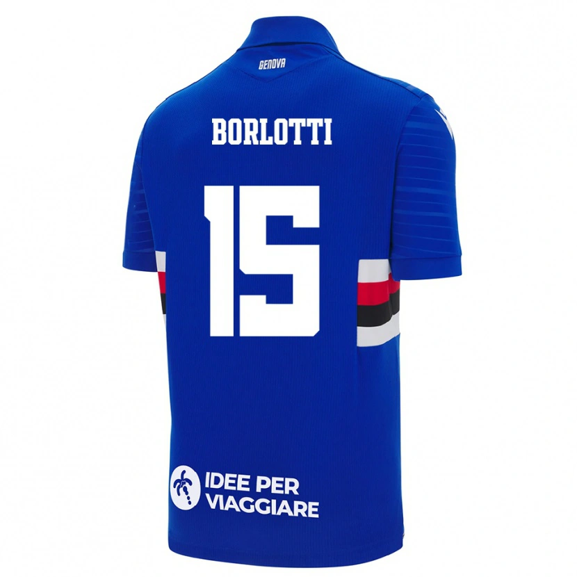 Danxen Femme Maillot Lorenzo Borlotti #15 Bleu Blanc Tenues Domicile 2025/26 T-Shirt