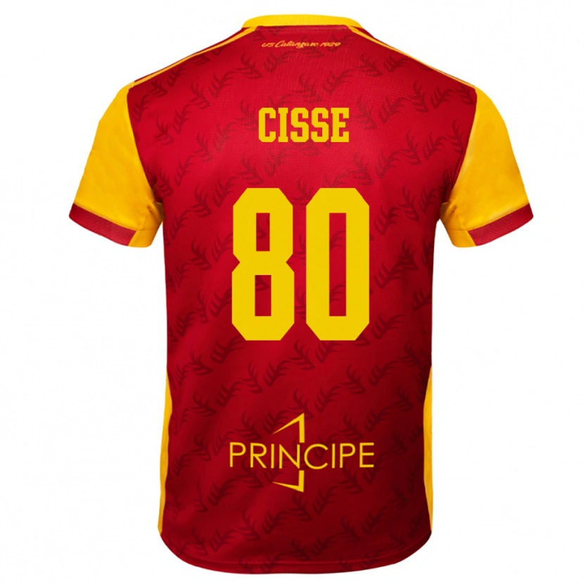 Danxen Femme Maillot Alphadjo Cissè #80 Jaune Rouge Tenues Domicile 2025/26 T-Shirt