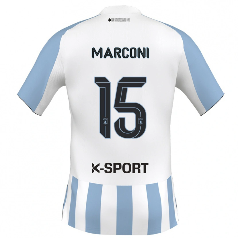 Danxen Femme Maillot Ivan Marconi #15 Blanc Bleu Ciel Tenues Domicile 2025/26 T-Shirt