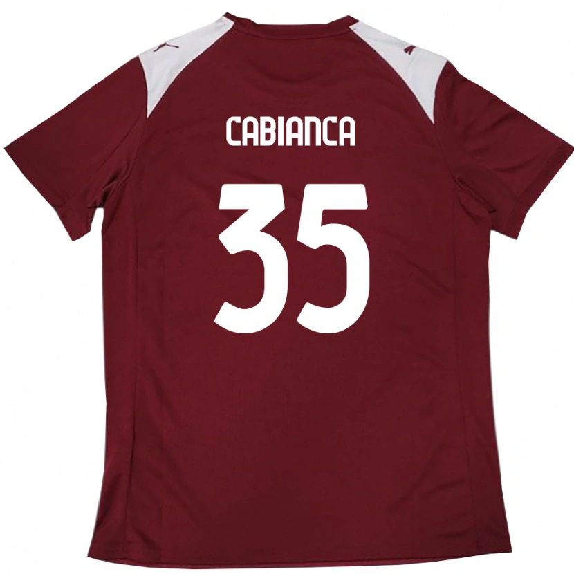 Danxen Femme Maillot Eddy Cabianca #35 Bordeaux Blanc Tenues Domicile 2025/26 T-Shirt