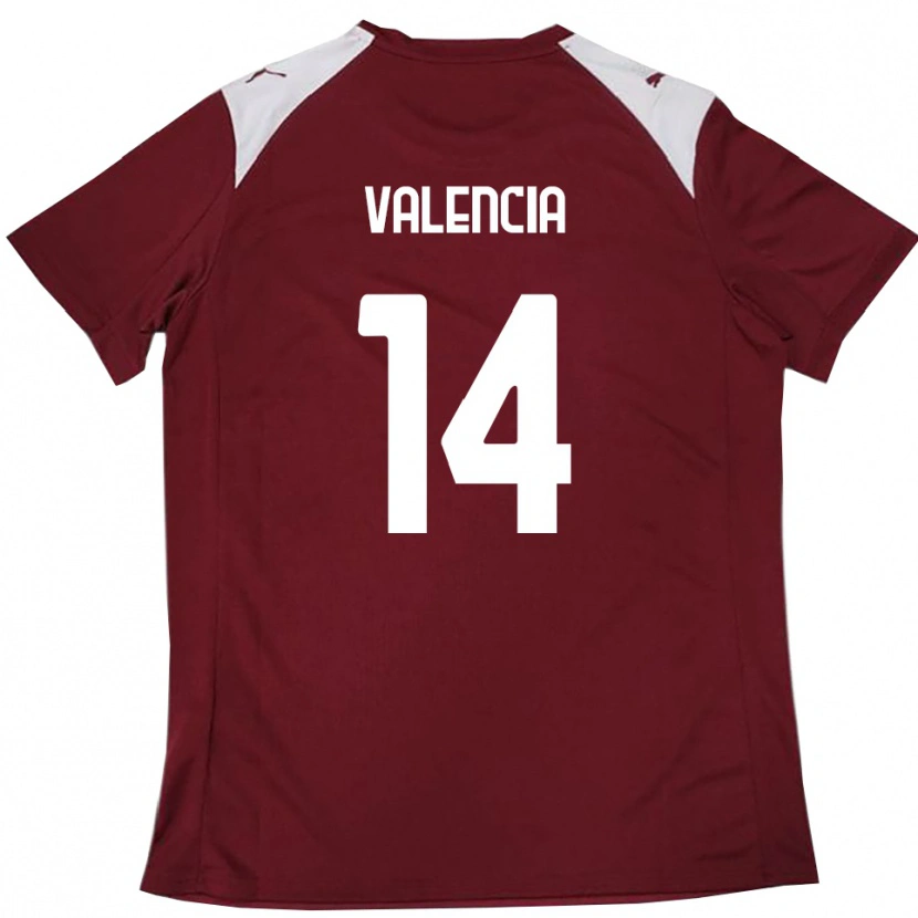 Danxen Femme Maillot Diego Valencia #14 Bordeaux Blanc Tenues Domicile 2025/26 T-Shirt