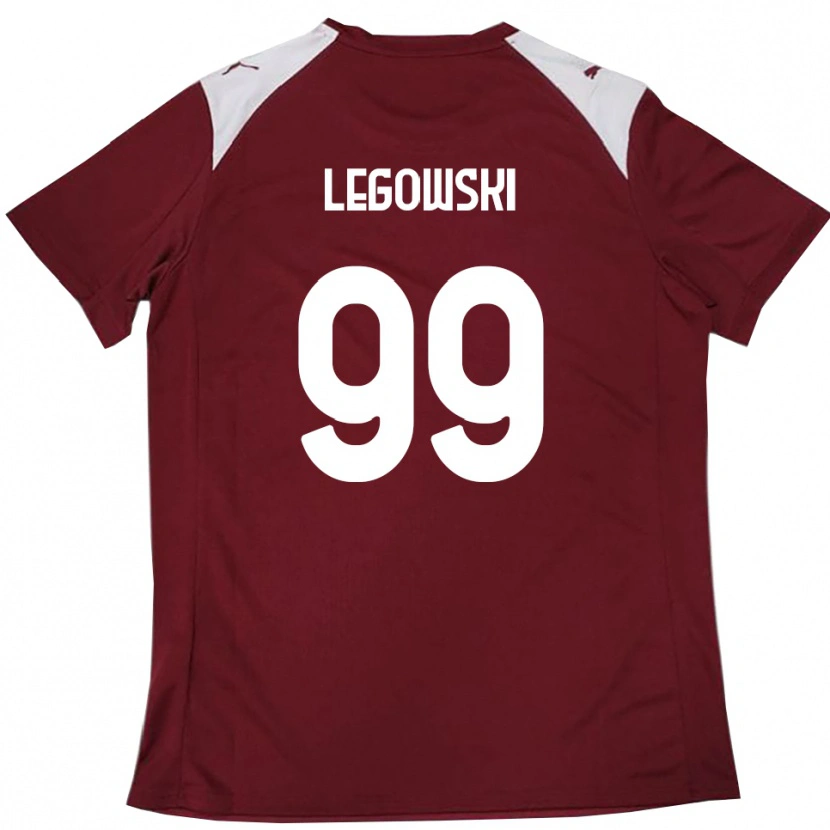 Danxen Femme Maillot Mateusz Legowski #99 Bordeaux Blanc Tenues Domicile 2025/26 T-Shirt