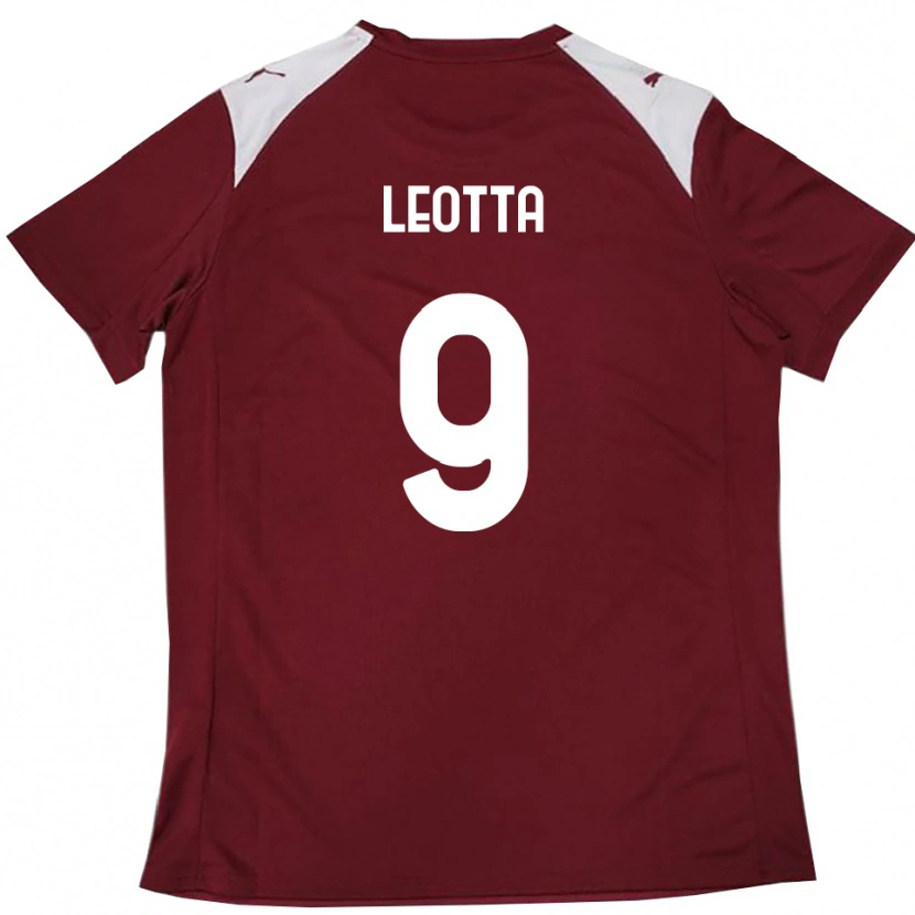 Danxen Femme Maillot Mario Leotta #9 Bordeaux Blanc Tenues Domicile 2025/26 T-Shirt