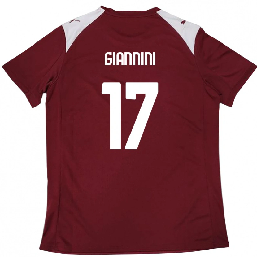 Danxen Femme Maillot Emanuele Giannini #17 Bordeaux Blanc Tenues Domicile 2025/26 T-Shirt