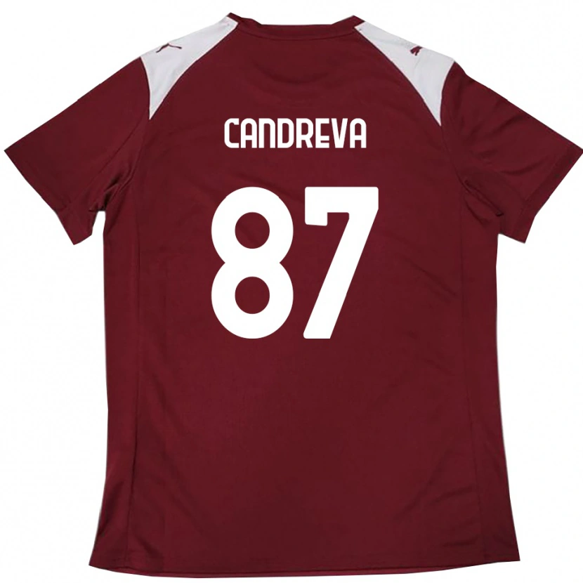 Danxen Femme Maillot Antonio Candreva #87 Bordeaux Blanc Tenues Domicile 2025/26 T-Shirt