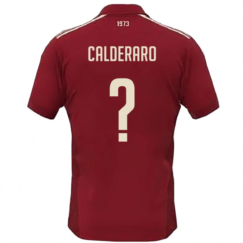 Danxen Femme Maillot Mattia Calderaro #0 Bordeaux Blanc Tenues Domicile 2025/26 T-Shirt