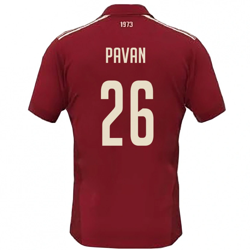Danxen Femme Maillot Nicola Pavan #26 Bordeaux Blanc Tenues Domicile 2025/26 T-Shirt
