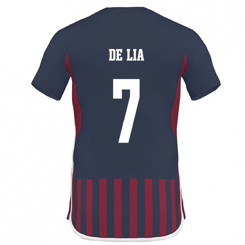 Danxen Femme Maillot Vincenzo De Lia #7 Marine Rouge Tenues Domicile 2025/26 T-Shirt