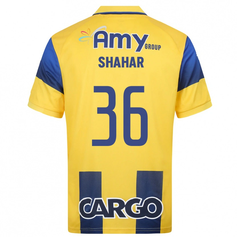 Danxen Femme Maillot Ido Shahar #36 Jaune Marine Tenues Domicile 2025/26 T-Shirt