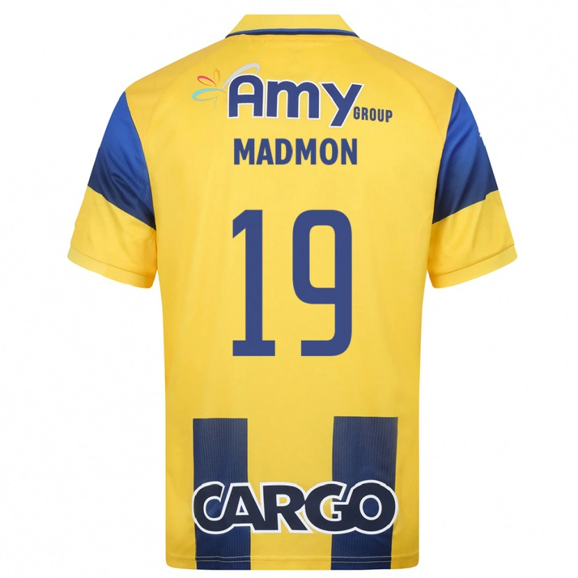 Danxen Femme Maillot Elad Madmon #19 Jaune Marine Tenues Domicile 2025/26 T-Shirt