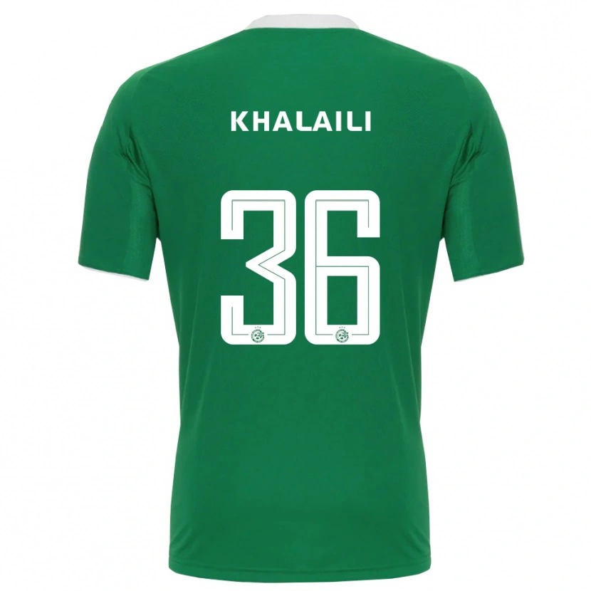 Danxen Femme Maillot Iyad Khalaili #36 Vert Blanc Tenues Domicile 2025/26 T-Shirt