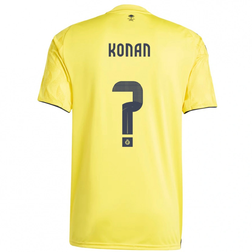 Danxen Femme Maillot Ghislain Konan #0 Jaune Noir Tenues Domicile 2025/26 T-Shirt