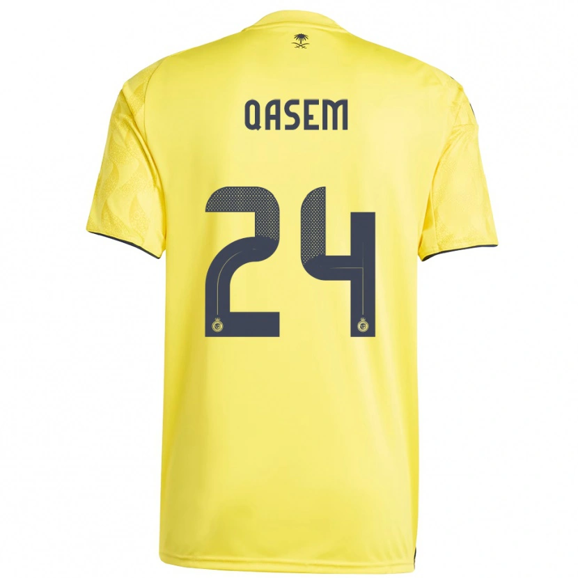 Danxen Femme Maillot Mohammed Qasem #24 Jaune Noir Tenues Domicile 2025/26 T-Shirt