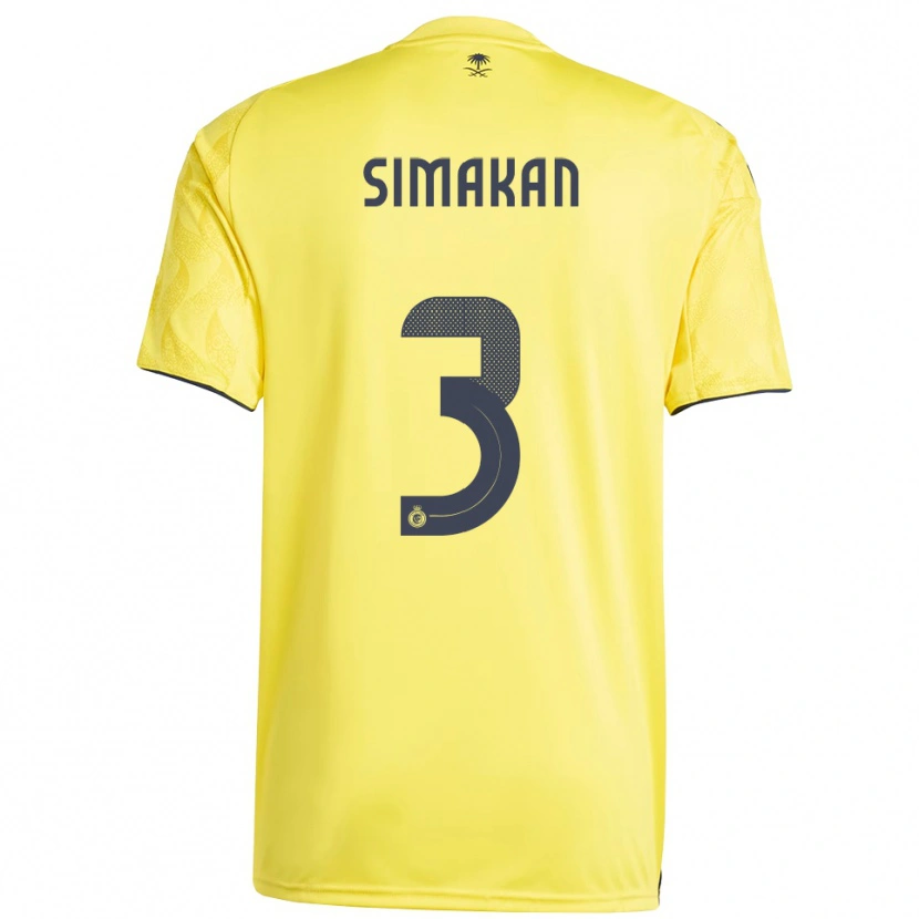 Danxen Femme Maillot Mohamed Simakan #3 Jaune Noir Tenues Domicile 2025/26 T-Shirt