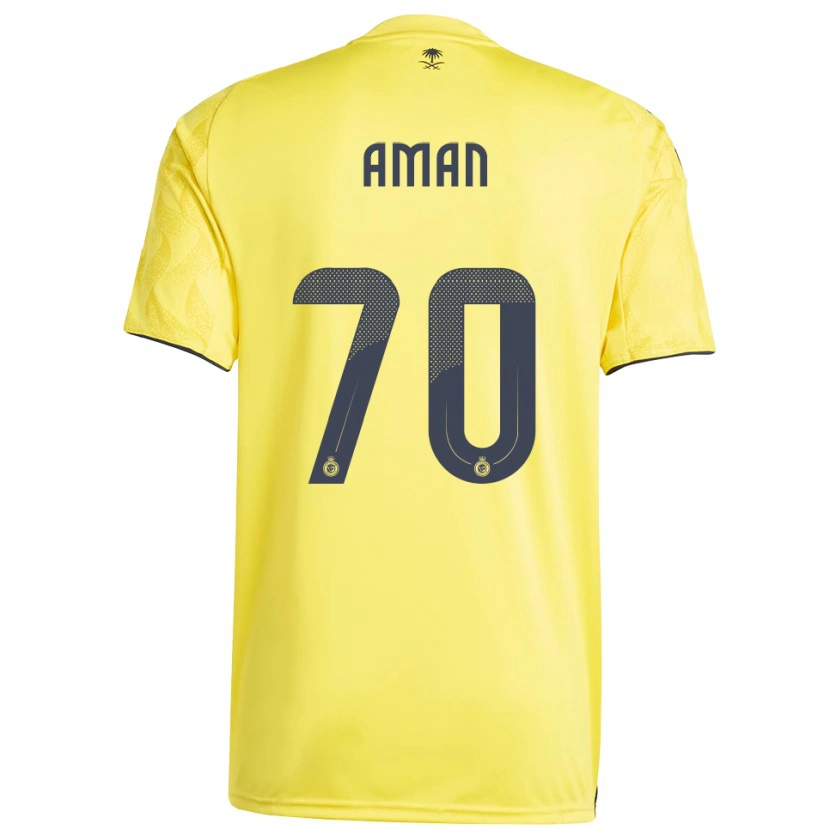 Danxen Femme Maillot Awad Aman #70 Jaune Noir Tenues Domicile 2025/26 T-Shirt