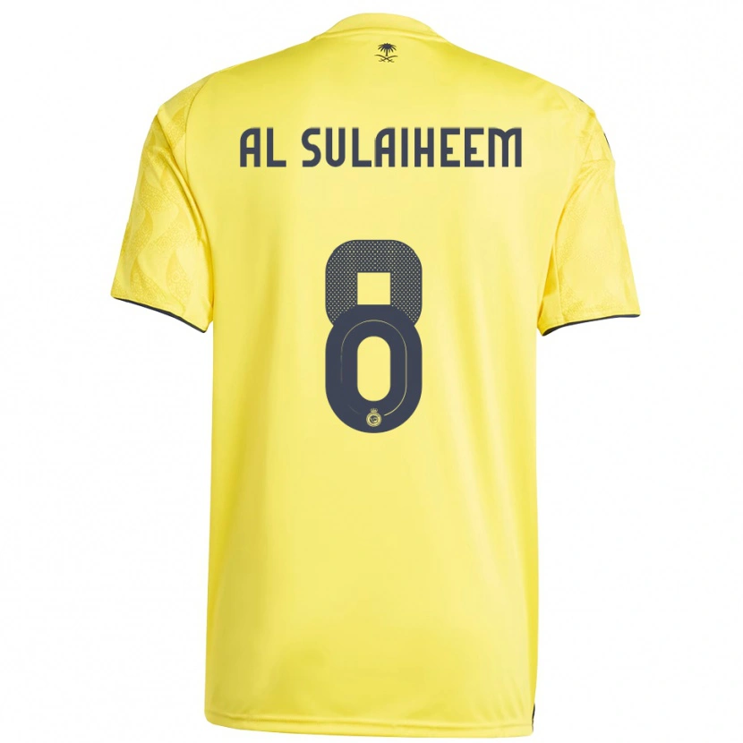 Danxen Femme Maillot Abdulmajeed Al-Sulayhim #8 Jaune Noir Tenues Domicile 2025/26 T-Shirt