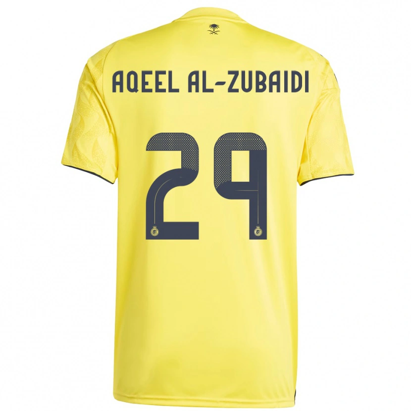 Danxen Femme Maillot Fahad Aqeel Al-Zubaidi #29 Jaune Noir Tenues Domicile 2025/26 T-Shirt