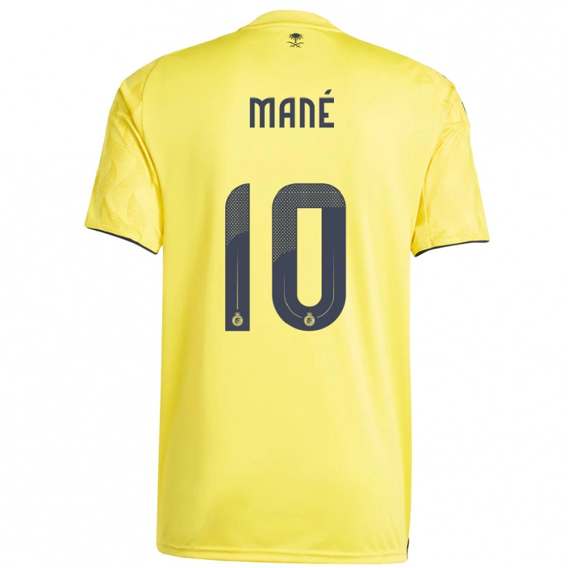 Danxen Femme Maillot Sadio Mané #10 Jaune Noir Tenues Domicile 2025/26 T-Shirt