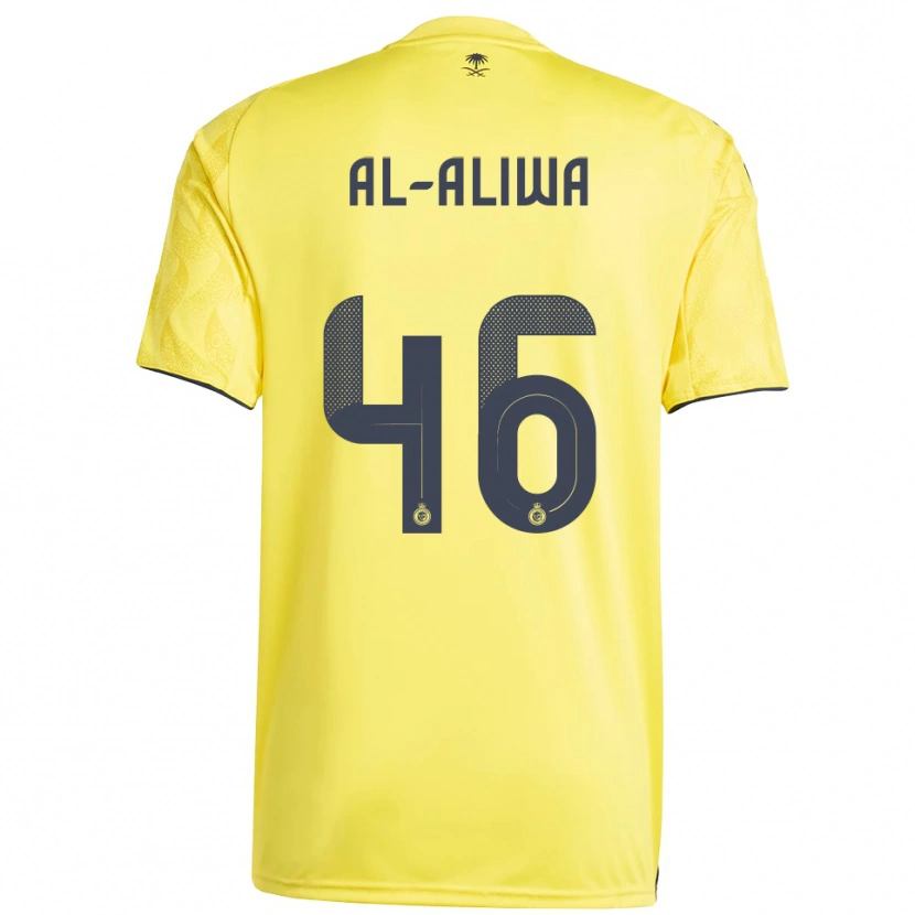 Danxen Femme Maillot Abdulaziz Al-Aliwa #46 Jaune Noir Tenues Domicile 2025/26 T-Shirt