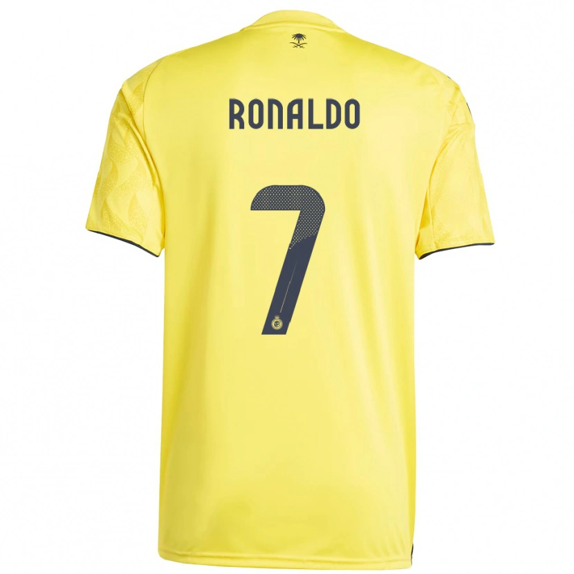 Danxen Femme Maillot Cristiano Ronaldo #7 Jaune Noir Tenues Domicile 2025/26 T-Shirt