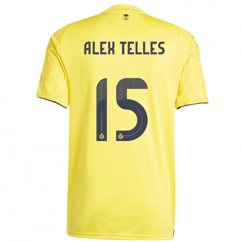 Danxen Femme Maillot Alex Telles #15 Jaune Noir Tenues Domicile 2025/26 T-Shirt