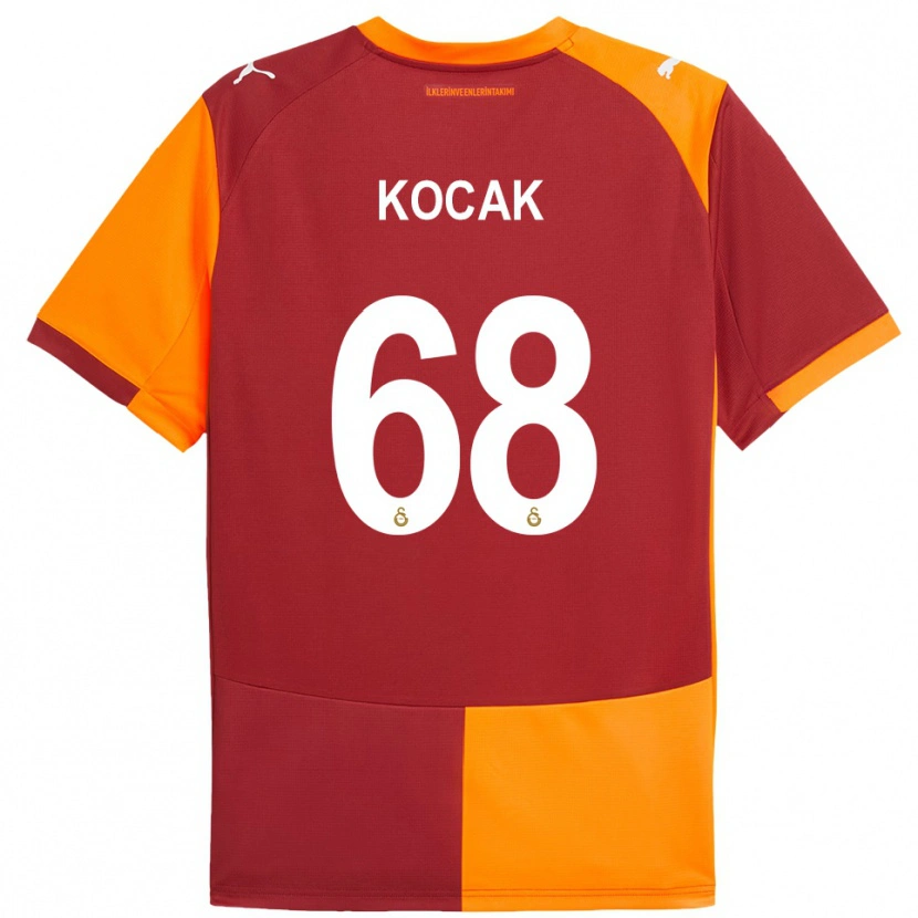 Danxen Femme Maillot Furkan Koçak #68 Rouge Orange Tenues Domicile 2025/26 T-Shirt