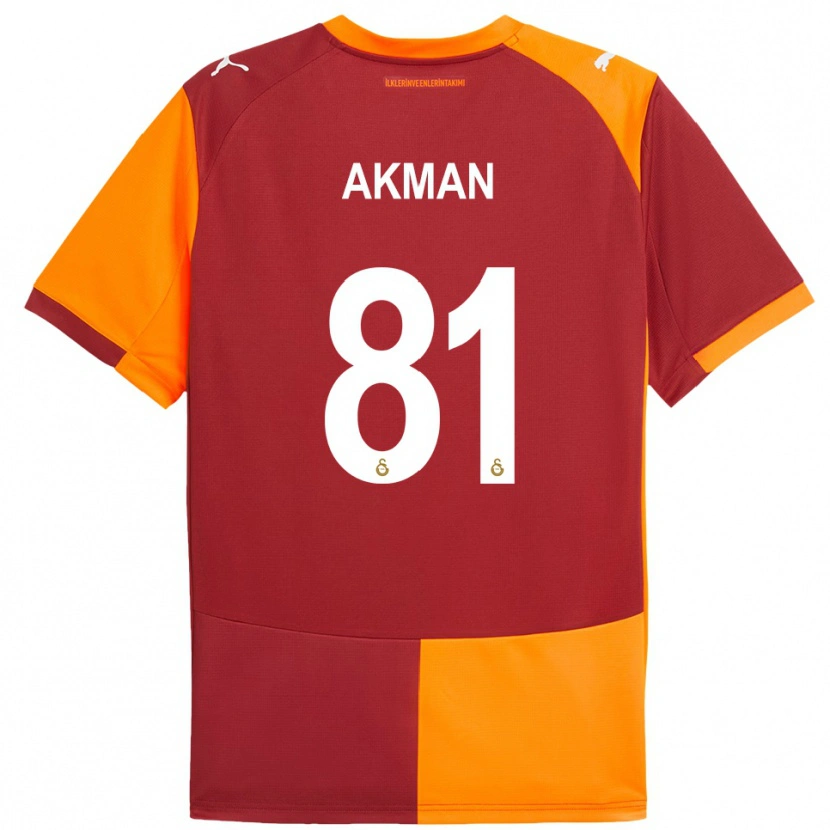 Danxen Femme Maillot Hamza Akman #81 Rouge Orange Tenues Domicile 2025/26 T-Shirt