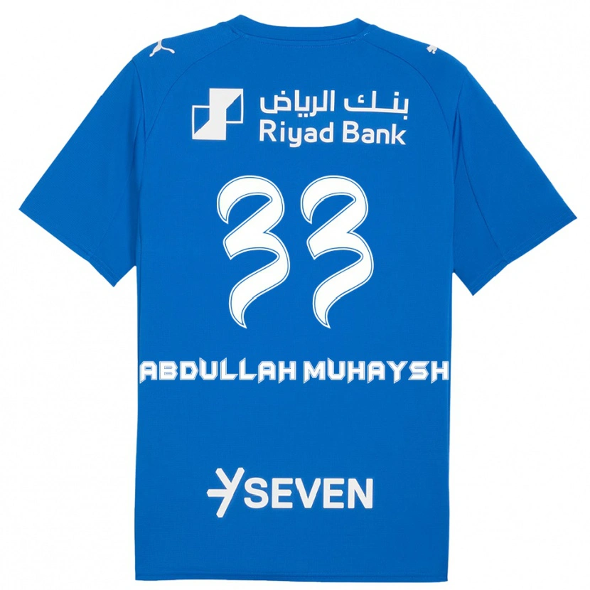 Danxen Femme Maillot Mohammed Abdullah Muhaysh #33 Bleu Blanc Tenues Domicile 2025/26 T-Shirt