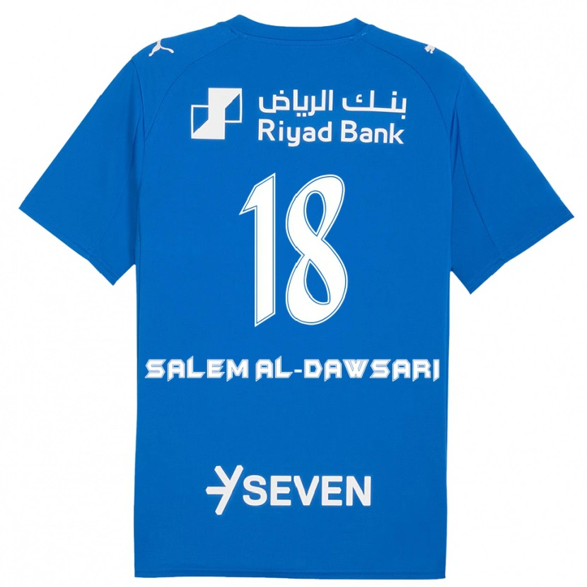 Danxen Femme Maillot Nawaf Salem Al-Dawsari #18 Bleu Blanc Tenues Domicile 2025/26 T-Shirt