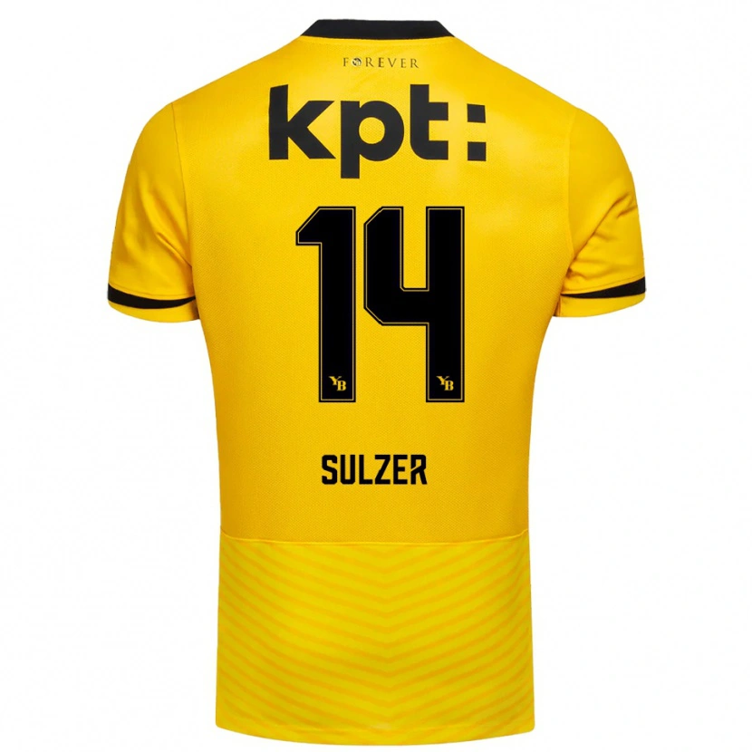 Danxen Femme Maillot Ilija Sulzer #14 Jaune Noir Tenues Domicile 2025/26 T-Shirt
