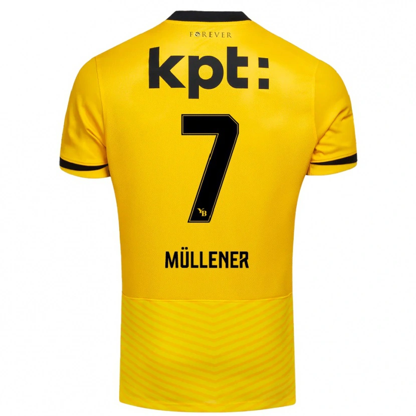 Danxen Femme Maillot Mika Müllener #7 Jaune Noir Tenues Domicile 2025/26 T-Shirt