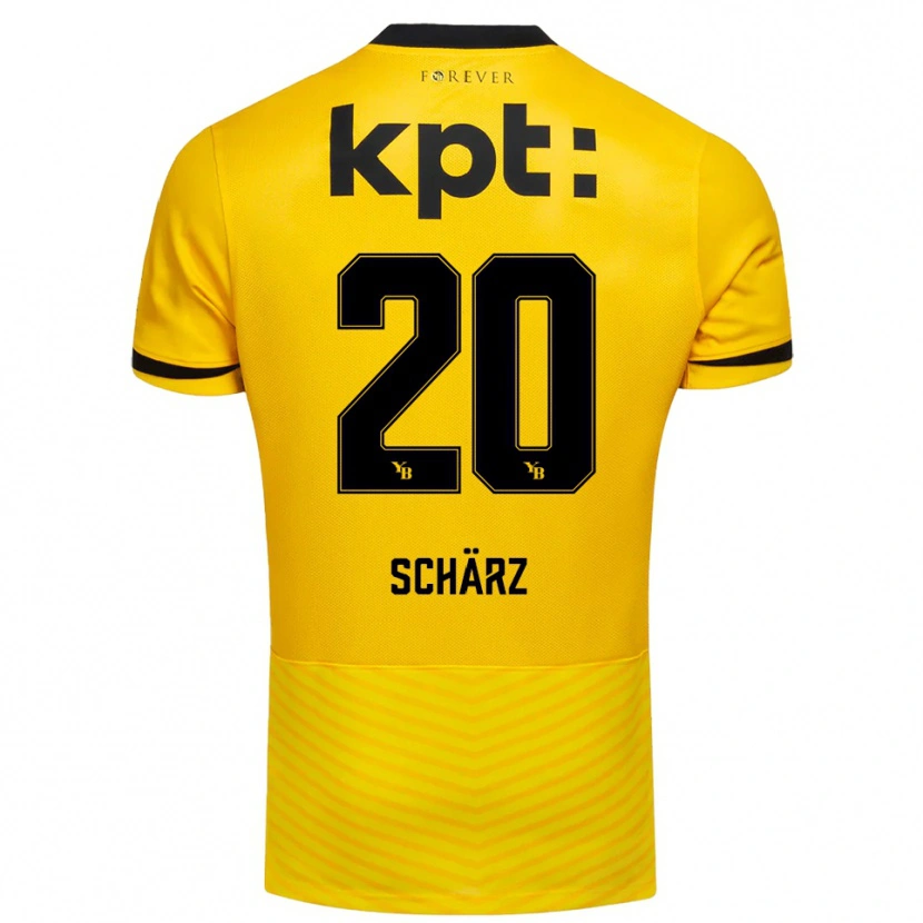 Danxen Femme Maillot Noa Schärz #20 Jaune Noir Tenues Domicile 2025/26 T-Shirt
