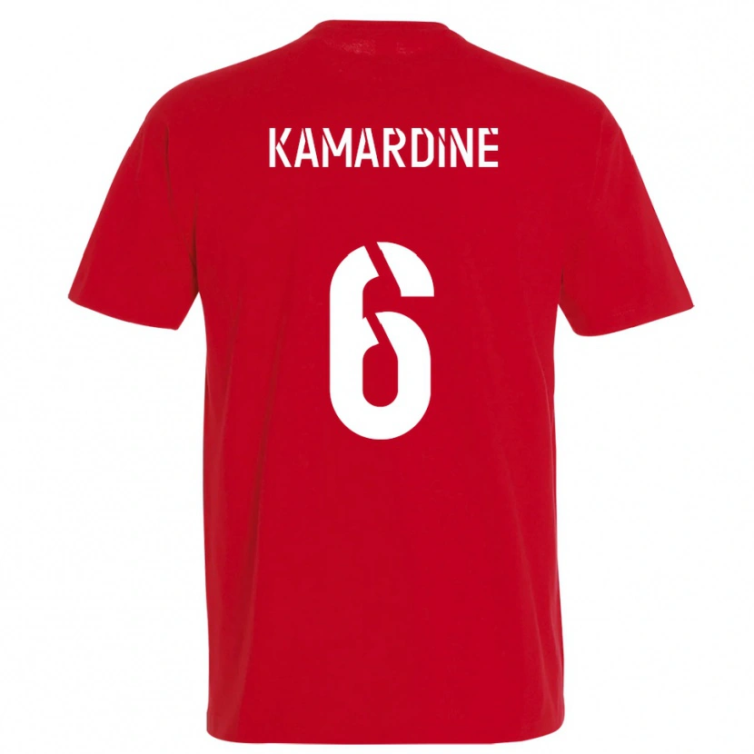 Danxen Femme Maillot Mohamed Kamardine #6 Rouge Jaune Tenues Domicile 2025/26 T-Shirt