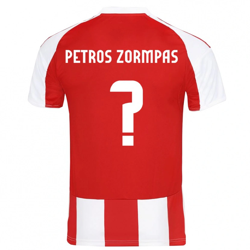Danxen Femme Maillot Spyridon Petros Zormpas #0 Rouge Blanc Tenues Domicile 2025/26 T-Shirt