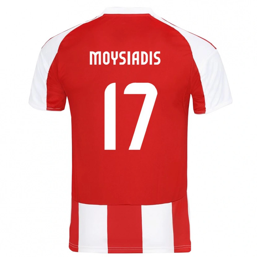 Danxen Femme Maillot Alexandros Moysiadis #17 Rouge Blanc Tenues Domicile 2025/26 T-Shirt