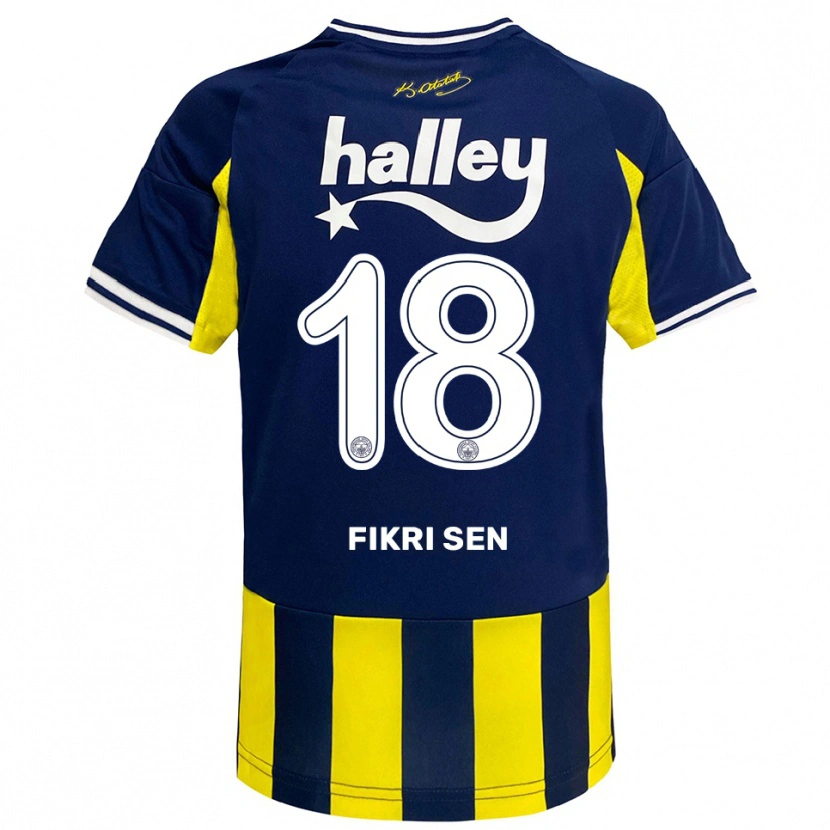 Danxen Femme Maillot Yağız Fikri Şen #18 Jaune Marine Blanc Tenues Domicile 2025/26 T-Shirt