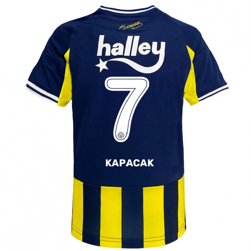 Danxen Femme Maillot Burak Kapacak #7 Jaune Marine Blanc Tenues Domicile 2025/26 T-Shirt