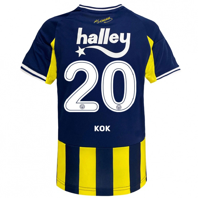 Danxen Femme Maillot Serhan Kök #20 Jaune Marine Blanc Tenues Domicile 2025/26 T-Shirt
