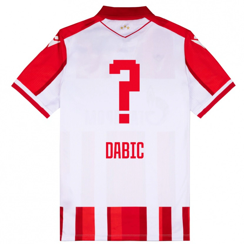 Danxen Femme Maillot Stefan Dabic #0 Rouge Blanc Tenues Domicile 2025/26 T-Shirt