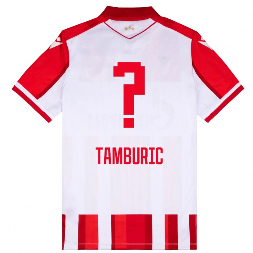 Danxen Femme Maillot Vukasin Tamburic #0 Rouge Blanc Tenues Domicile 2025/26 T-Shirt
