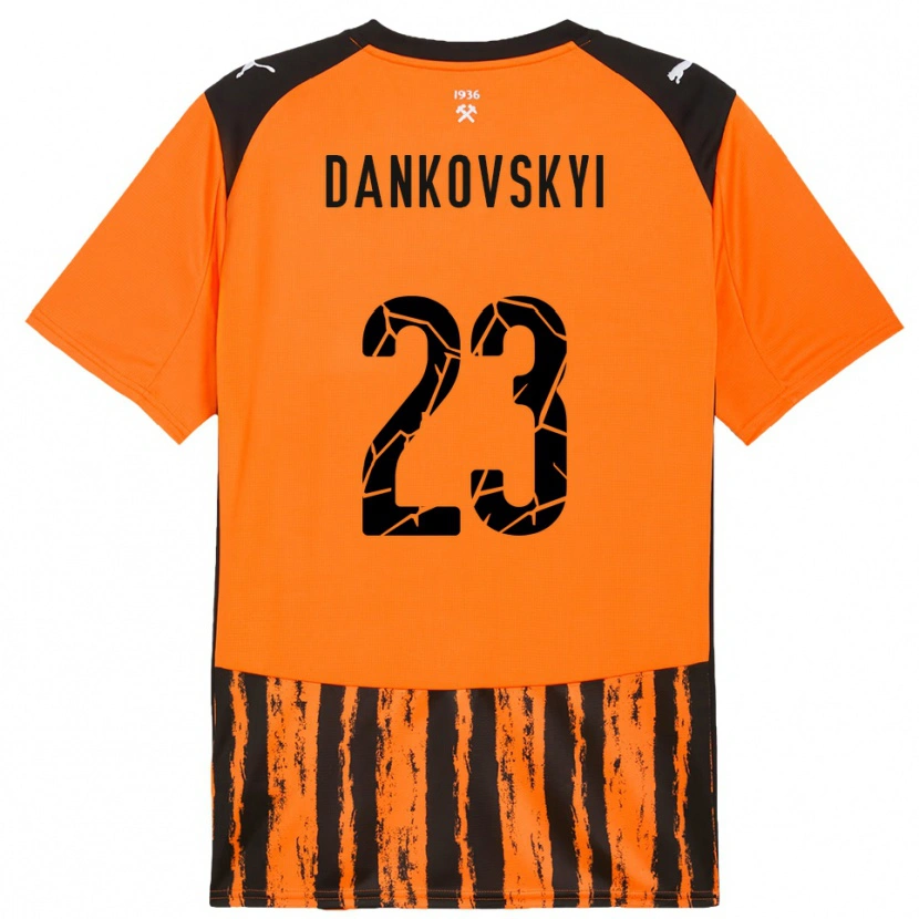 Danxen Femme Maillot Yegor Dankovskyi #23 Orange Noir Tenues Domicile 2025/26 T-Shirt
