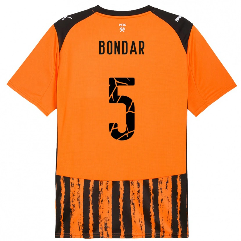 Danxen Femme Maillot Valeriy Bondar #5 Orange Noir Tenues Domicile 2025/26 T-Shirt